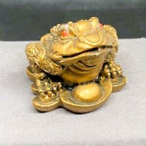 Golden Frog Figurine
